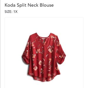 Daniel Rainn Koda Split Neck Blouse